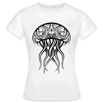 Tatouage tribal de méduse - T-shirt Femme - blanc - Devant - AI Model Female 172 dark (172cm)