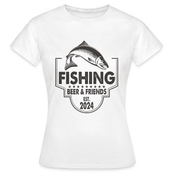 Fishing Beer & Friends Angeln Fischen Spruch - Frauen T-Shirt - Weiß - Vorne - AI Model Female 172 dark (172cm)