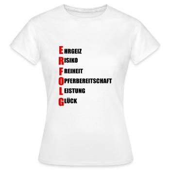Erfolg - Frauen T-Shirt - Weiß - Vorne - AI Model Female 172 dark (172cm)