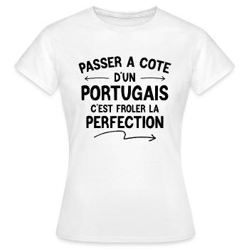 Portugal - Portugais - Je suis portugais - T-shirt Femme - blanc - Devant - AI Model Female 172 dark (172cm)
