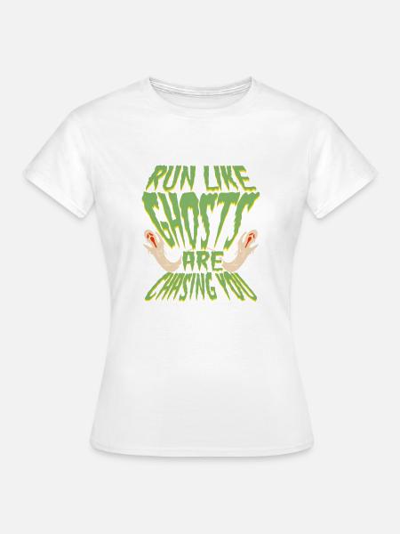 Halloweem Fun Run Wie Geister jagen Sie - Frauen T-Shirt - Weiß