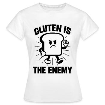 Gluten ist der Feind - Frauen T-Shirt - Weiß - Vorne - AI Model Female 172 dark (172cm)