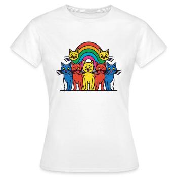 Rainbow Cat Summer Festival Rave Cat - Women's T-Shirt - white - Front - AI Model Female 172 dark (172cm)
