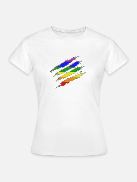 Klaue Markiert Regenbogenflagge - Frauen T-Shirt - Weiß