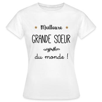 Meilleure Grande soeur du monde vecteur - T-shirt Femme - blanc - Devant - AI Model Female 172 dark (172cm)
