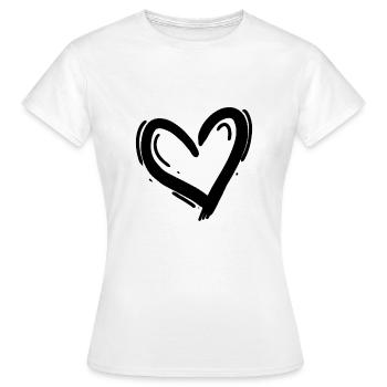 Coeur Noir - T-shirt Femme - blanc - Devant - AI Model Female 172 dark (172cm)