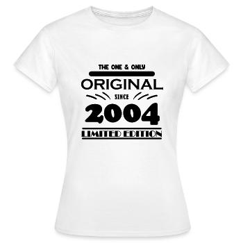 2004 - Baujahr 2004 - Jahrgang 2004 - Frauen T-Shirt - Weiß - Vorne - AI Model Female 172 dark (172cm)
