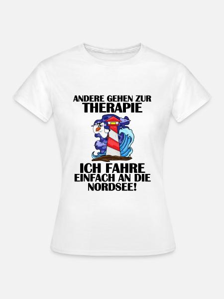 Nordsee Leuchtturm Möwe - Frauen T-Shirt - Weiß