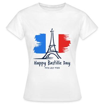 Ich Liebe Paris Eiffelturm Andenken Frankreich - Frauen T-Shirt - Weiß - Vorne - AI Model Female 172 dark (172cm)
