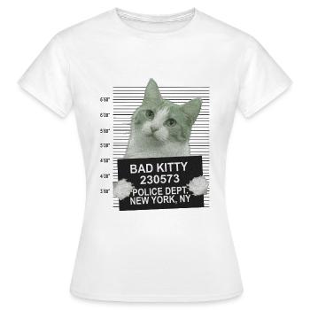 Bad kitty - Women's T-Shirt - white - Front - AI Model Female 172 dark (172cm)
