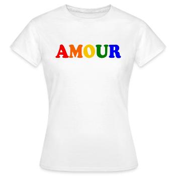 Amour - Women's T-Shirt - white - Front - AI Model Female 172 dark (172cm)