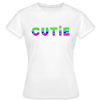 Graphique Cutie Quote - T-shirt Femme - blanc - Devant - AI Model Female 172 dark (172cm)