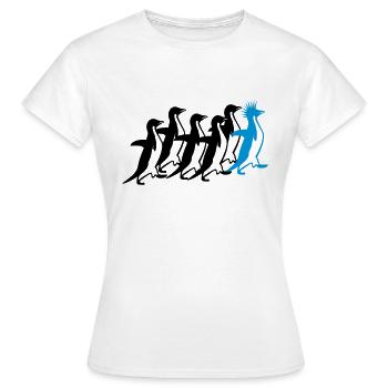 Pinguine Rudel - Frauen T-Shirt - Weiß - Vorne - AI Model Female 172 dark (172cm)