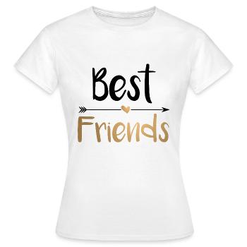 Beste Freunde Best Friends - gold - Frauen T-Shirt - Weiß - Vorne - AI Model Female 172 dark (172cm)