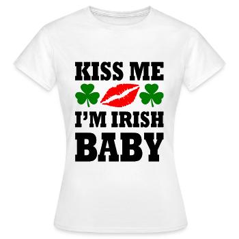 kiss me im irish baby - T-shirt Femme - blanc - Devant - AI Model Female 172 dark (172cm)