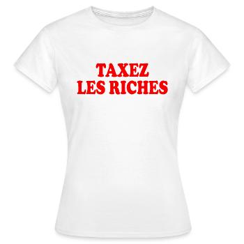 Besteuerung der Reichen - Frauen T-Shirt - Weiß - Vorne - AI Model Female 172 dark (172cm)