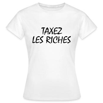 Besteuerung der Reichen - Frauen T-Shirt - Weiß - Vorne - AI Model Female 172 dark (172cm)