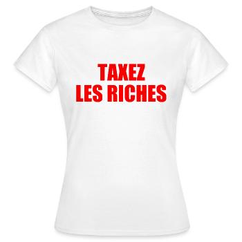 Besteuerung der Reichen - Frauen T-Shirt - Weiß - Vorne - AI Model Female 172 dark (172cm)