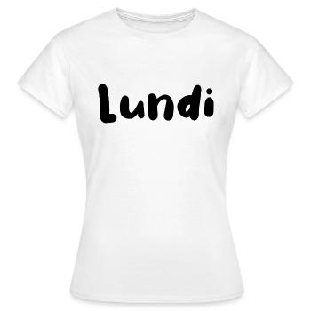 Lundi - T-shirt Femme - blanc - Devant - AI Model Female 172 dark (172cm)