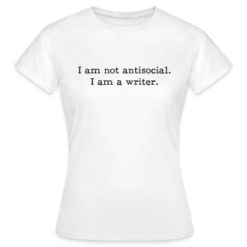 Antisocial Writer - Women's T-Shirt - white - Front - AI Model Female 172 dark (172cm)