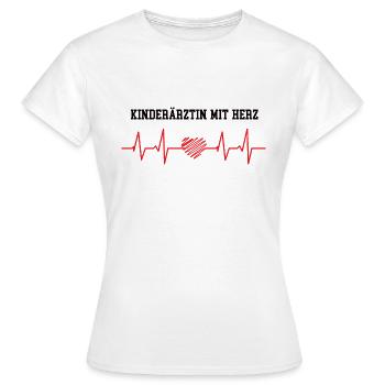 Kinderärztin mit Herz Kinder Ärztin Pädiaterin - Frauen T-Shirt - Weiß - Vorne - AI Model Female 172 dark (172cm)