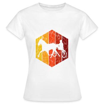 Trotter courses de trot dans un style rétro ou vintage - T-shirt Femme - blanc - Devant - AI Model Female 172 dark (172cm)