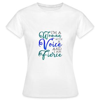 Feministische Geschenkfrau mit einer Stimme Heftiger Feminismus - Frauen T-Shirt - Weiß - Vorne - AI Model Female 172 dark (172cm)