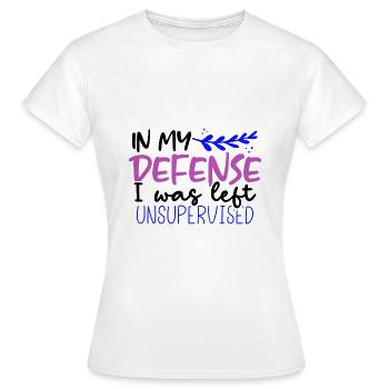 Sarcastique dans ma défense laissé sarcasme sans supervision - T-shirt Femme - blanc - Devant - AI Model Female 172 dark (172cm)
