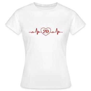 20. Geburtstag Herz 20 - Frauen T-Shirt - Weiß - Vorne - AI Model Female 172 dark (172cm)