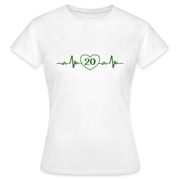 20. Geburtstag Herz 20 - Frauen T-Shirt - Weiß - Vorne - AI Model Female 172 dark (172cm)