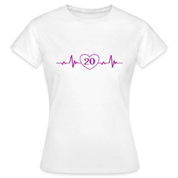 20. Geburtstag Herz 20 - Frauen T-Shirt - Weiß - Vorne - AI Model Female 172 dark (172cm)