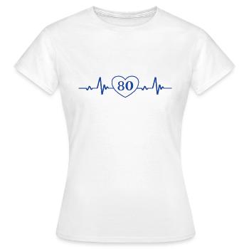80. Geburtstag Herz 80 - Frauen T-Shirt - Weiß - Vorne - AI Model Female 172 dark (172cm)