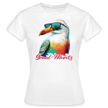 Graal Müritz vacances mouette fraîche avec lunettes de soleil - T-shirt Femme - blanc - Devant - AI Model Female 172 dark (172cm)