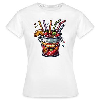 Seau de sangria coloré Seau à boire Majorque - T-shirt Femme - blanc - Devant - AI Model Female 172 dark (172cm)