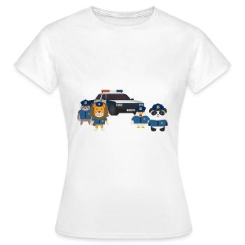 Polizei - Frauen T-Shirt - Weiß - Vorne - AI Model Female 172 dark (172cm)