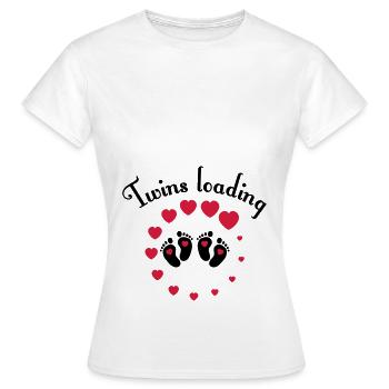 Twins loading - Frauen T-Shirt - Weiß - Vorne - AI Model Female 172 dark (172cm)