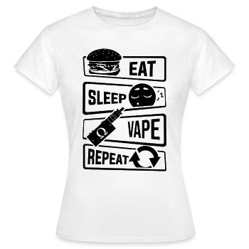 Eat Sleep Vape Repeat - Vaping Vaper Subohm Liquid - Frauen T-Shirt - Weiß - Vorne - AI Model Female 172 dark (172cm)