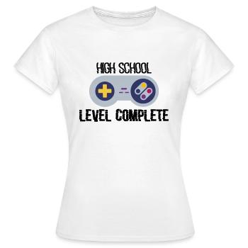 Highschool Gamer Online Abschluss Spruch Geschenk - Frauen T-Shirt - Weiß - Vorne - AI Model Female 172 dark (172cm)