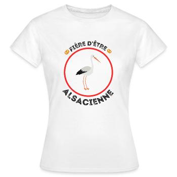Fière d'être Alsacienne - T-shirt Femme - blanc - Devant - AI Model Female 172 dark (172cm)