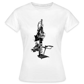 Fendeuse de bûches fendage de bois de chauffage - T-shirt Femme - blanc - Devant - AI Model Female 172 dark (172cm)