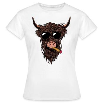 Smoking Joint Cow - Frauen T-Shirt - Weiß - Vorne - AI Model Female 172 dark (172cm)