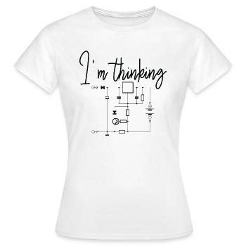 Denken Nachdenken Schaltkreis Geschenk Logik - Frauen T-Shirt - Weiß - Vorne - AI Model Female 172 dark (172cm)