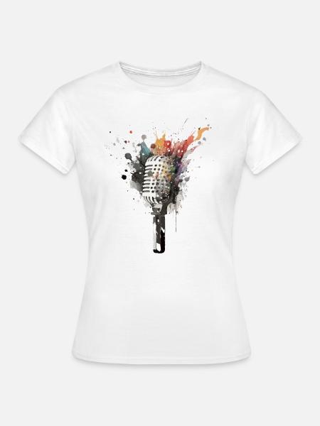 Mikrofon - Frauen T-Shirt - Weiß