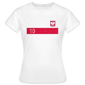 Blason national Pologne - numéro 10 - T-shirt Femme - blanc - Devant - AI Model Female 172 dark (172cm)