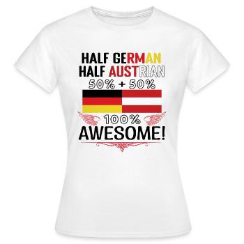 Mi-allemand, mi-autrichien - T-shirt Femme - blanc - Devant - AI Model Female 172 dark (172cm)