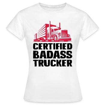 Certified badass trucker - Frauen T-Shirt - Weiß - Vorne - AI Model Female 172 dark (172cm)