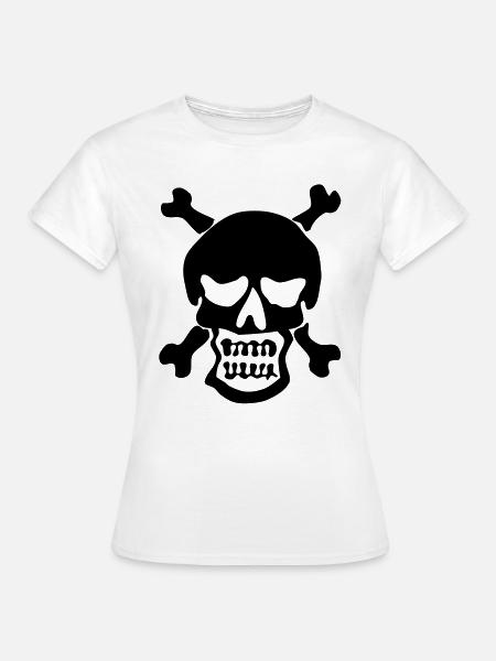 Rocknroll Skull - Frauen T-Shirt - Weiß