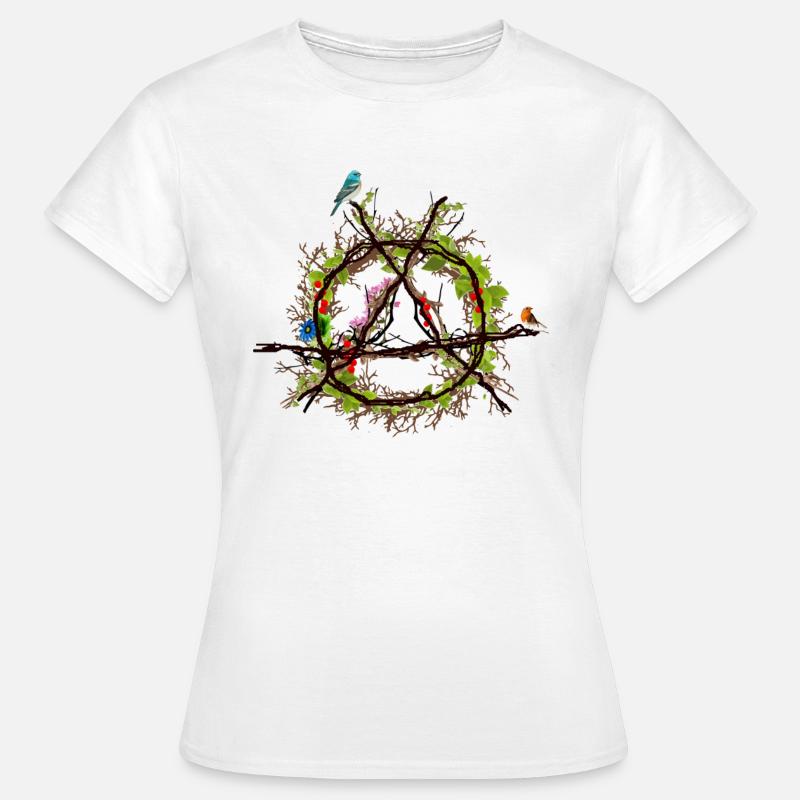 green anarchy logo - Women's T-Shirt - white