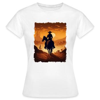 Désert de cowboy de l’Ouest - T-shirt Femme - blanc - Devant - AI Model Female 172 dark (172cm)