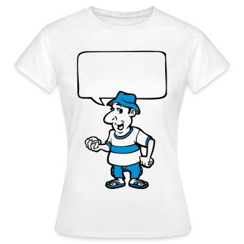 Pétanque et bulle de BD - T-shirt Femme - blanc - Devant - AI Model Female 172 dark (172cm)
